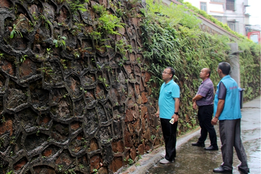 街道干部检查城区挡土墙、城市内涝情况 ，积极与市城管局、自然资源局沟通，研究消除隐患措施.jpg